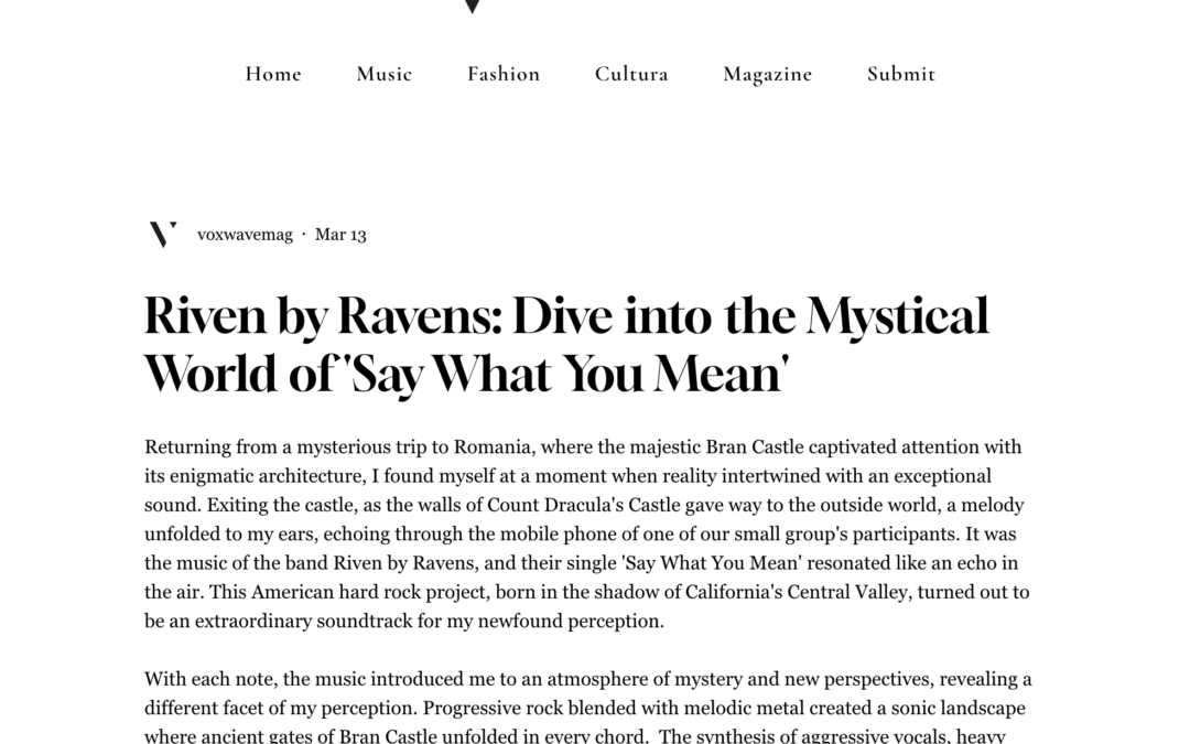 Riven by Ravens: Dive into the Mystical World of ‘Say What You Mean’