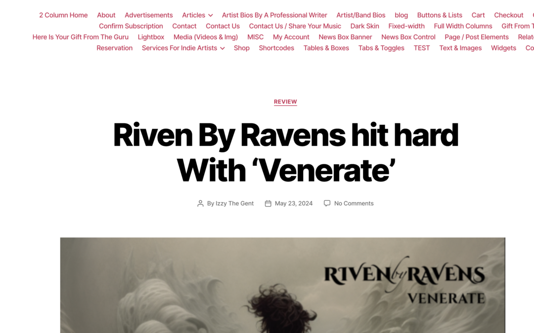 Riven By Ravens hit hard With ‘Venerate’